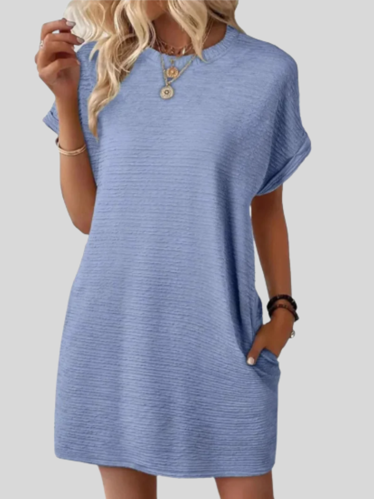 Emily™ – Casual Minimalist Round Neck Summer Dress