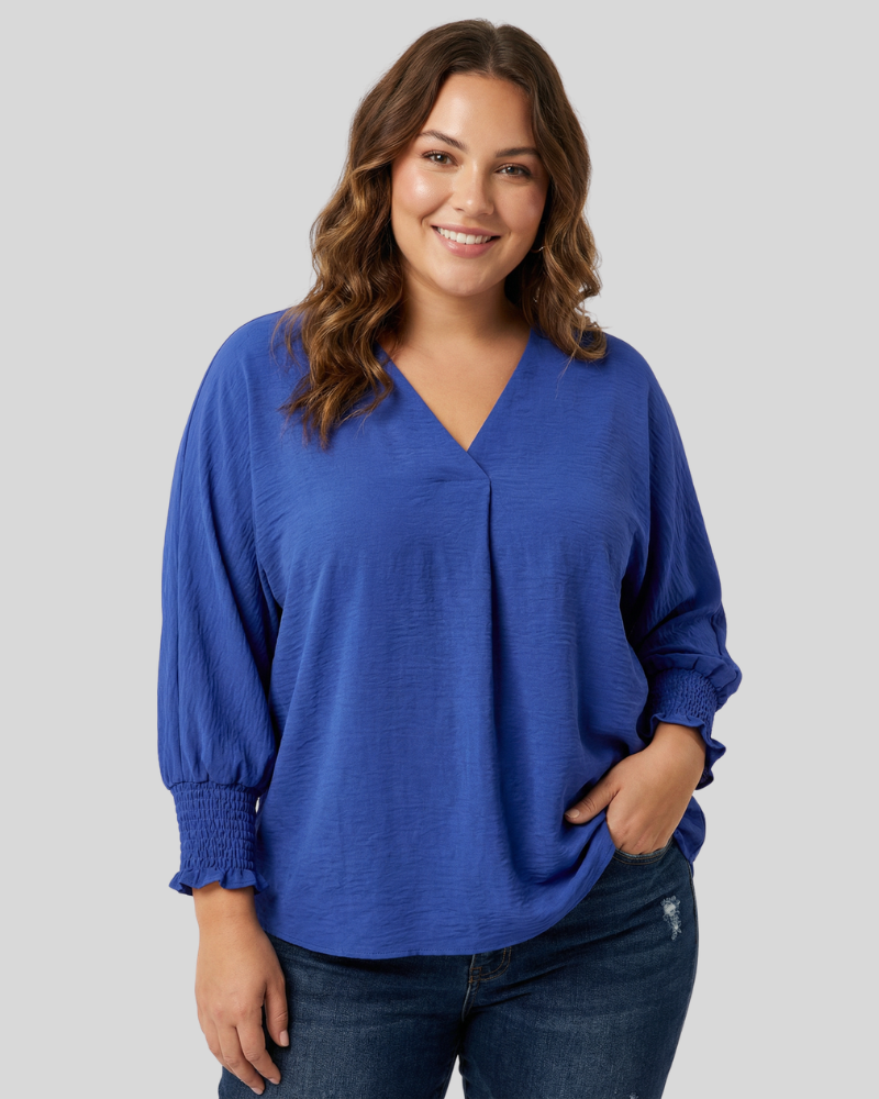 Amy™ - Casual 3/4 Sleeve V-Neck Loose Fit Blouse