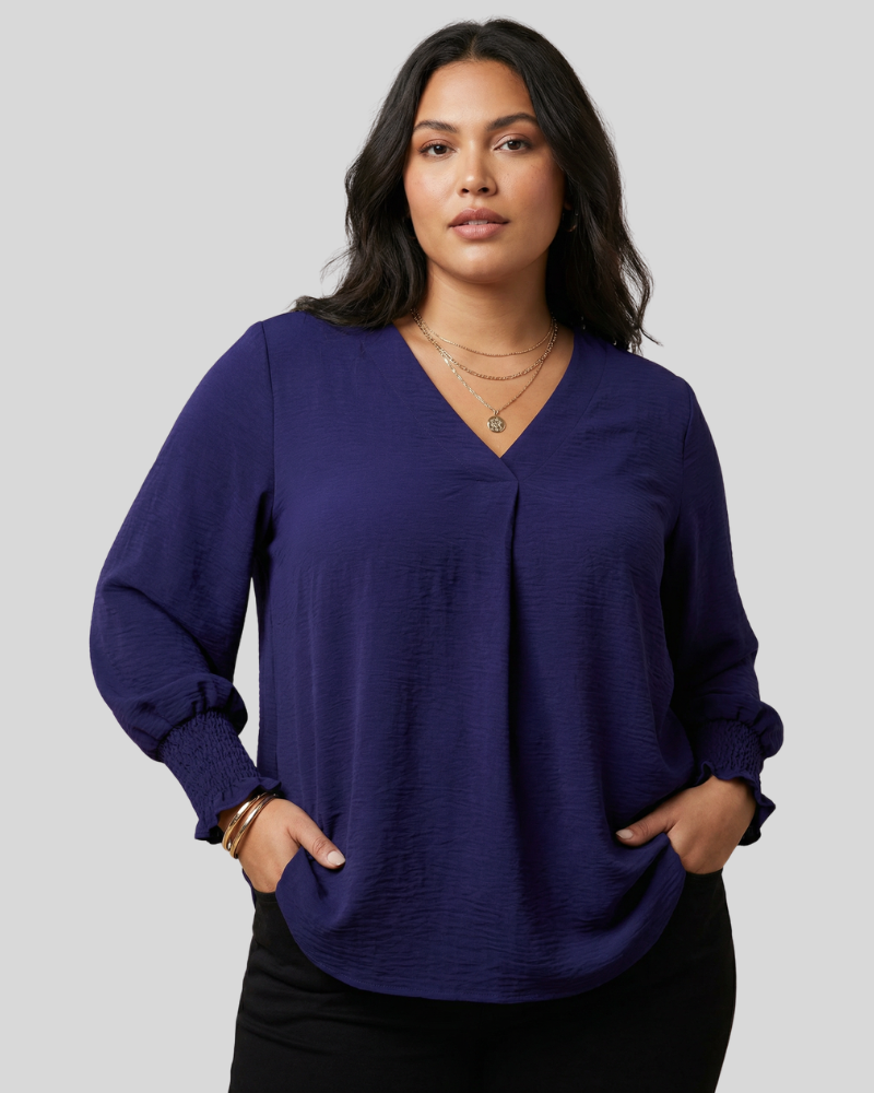 Amy™ - Casual 3/4 Sleeve V-Neck Loose Fit Blouse