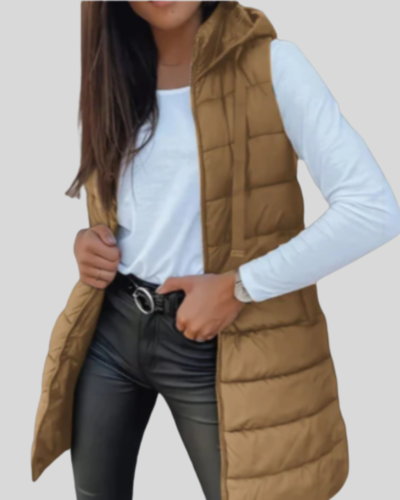 Spring™ - Casual Sleeveless Hood Long Puffer Vest