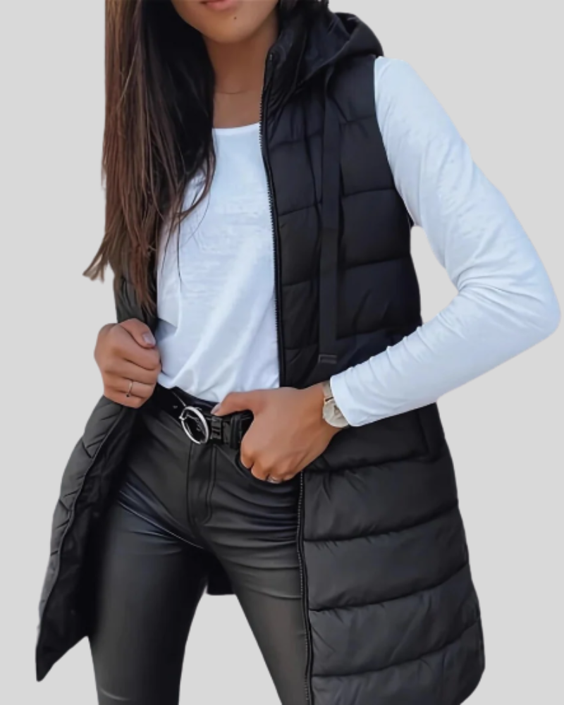 Spring™ - Casual Sleeveless Hood Long Puffer Vest