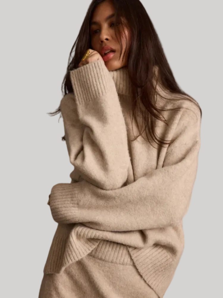 Oatmeal Knit Turtleneck