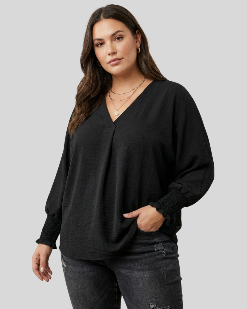 Amy™ - Casual 3/4 Sleeve V-Neck Loose Fit Blouse