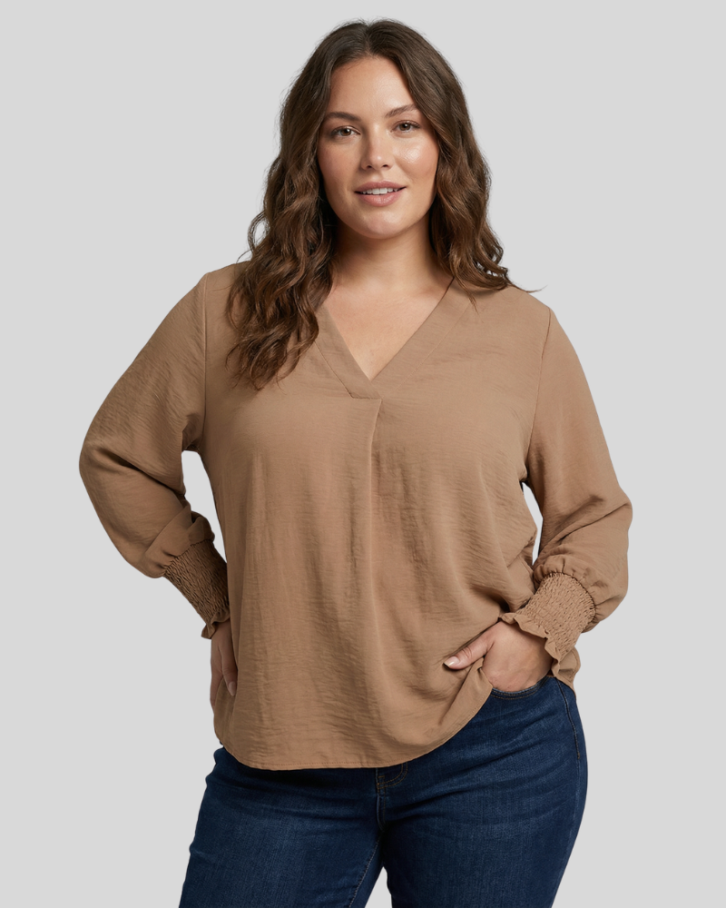 Amy™ - Casual 3/4 Sleeve V-Neck Loose Fit Blouse