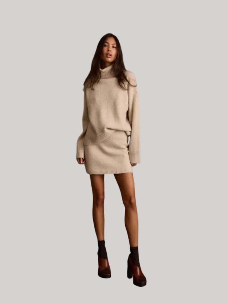 Oatmeal Knit Turtleneck