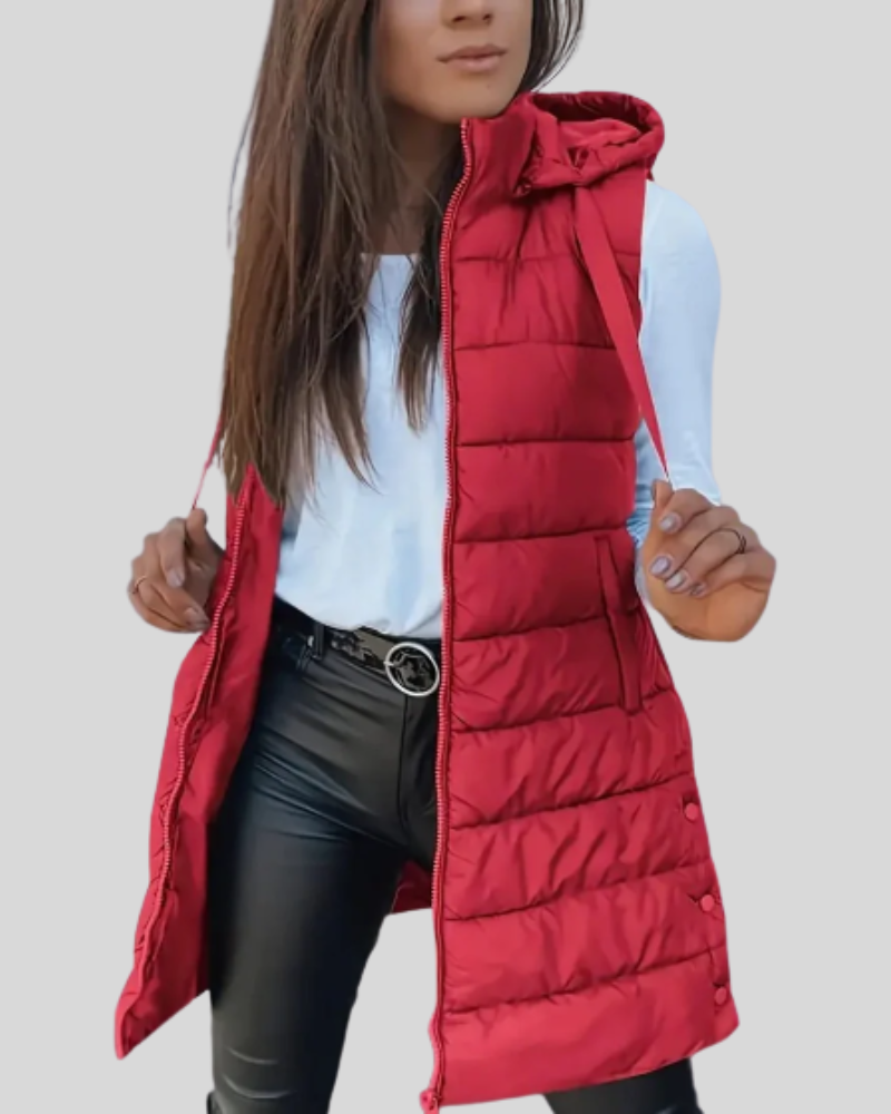 Spring™ - Casual Sleeveless Hood Long Puffer Vest