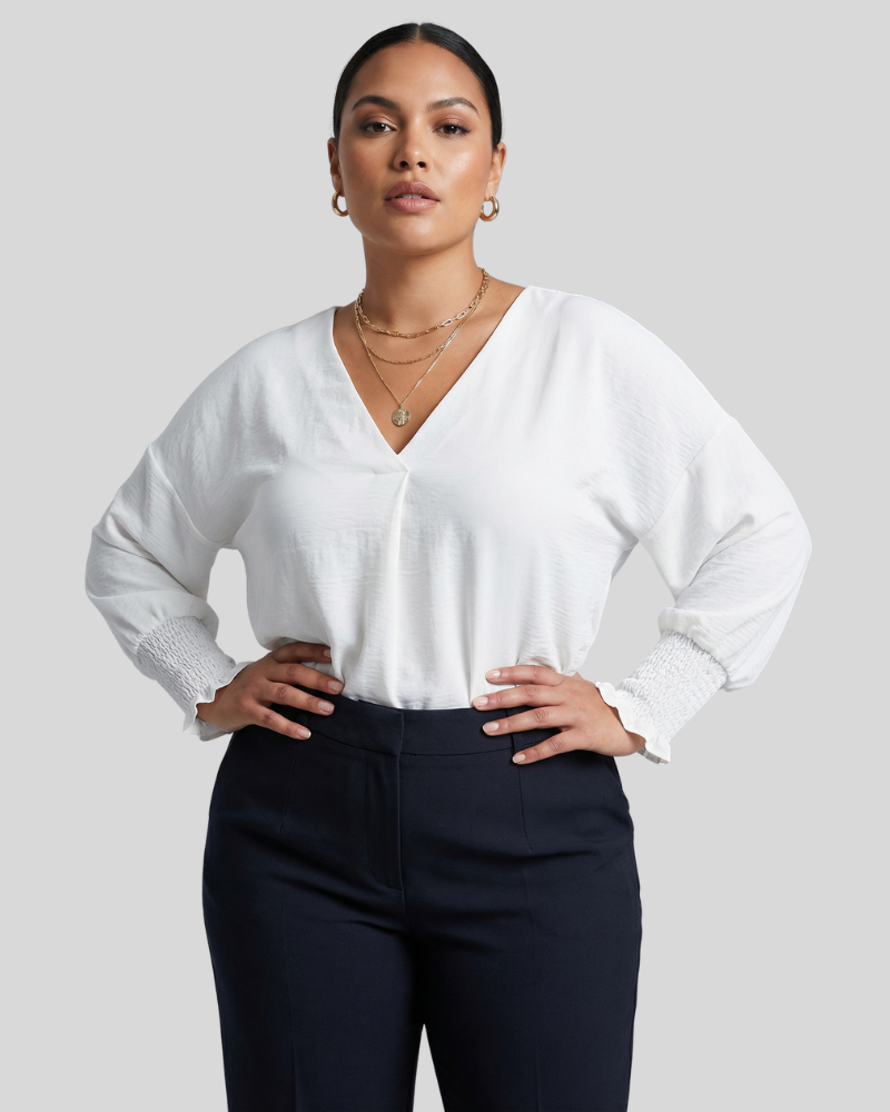 Amy™ - Casual 3/4 Sleeve V-Neck Loose Fit Blouse