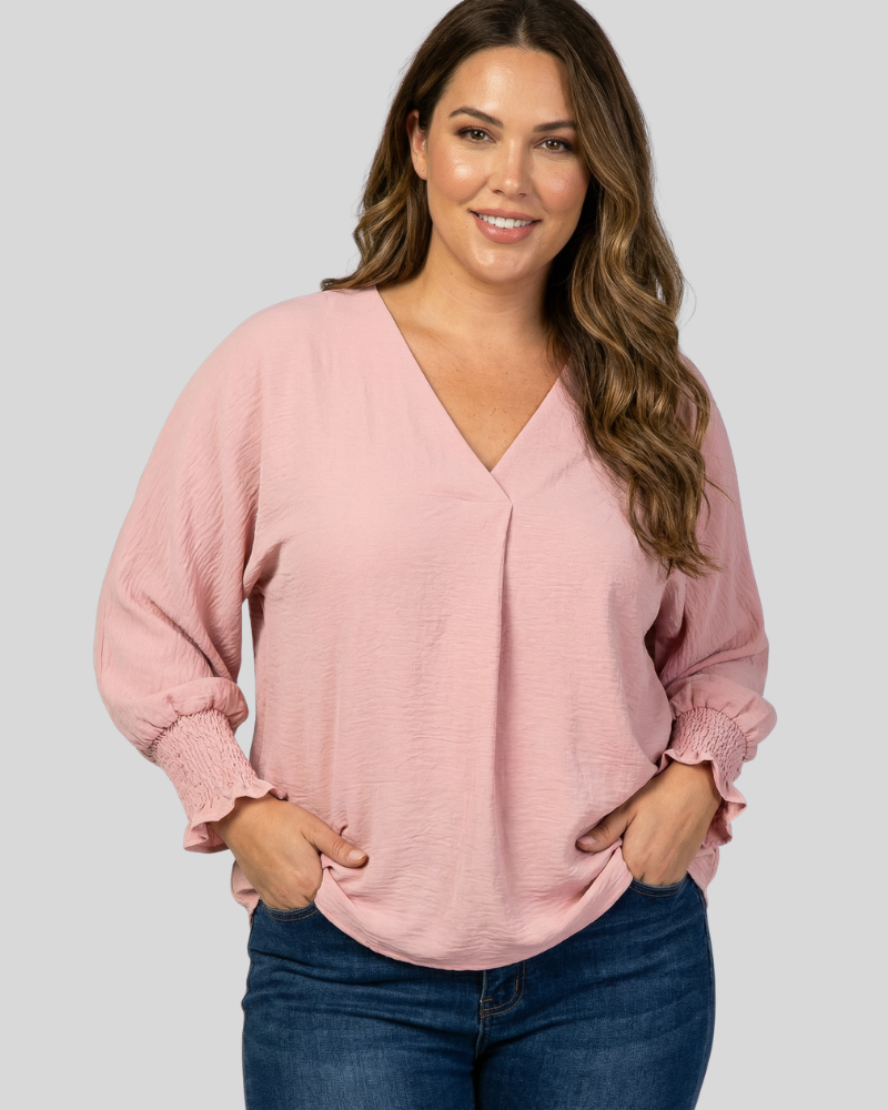 Amy™ - Casual 3/4 Sleeve V-Neck Loose Fit Blouse