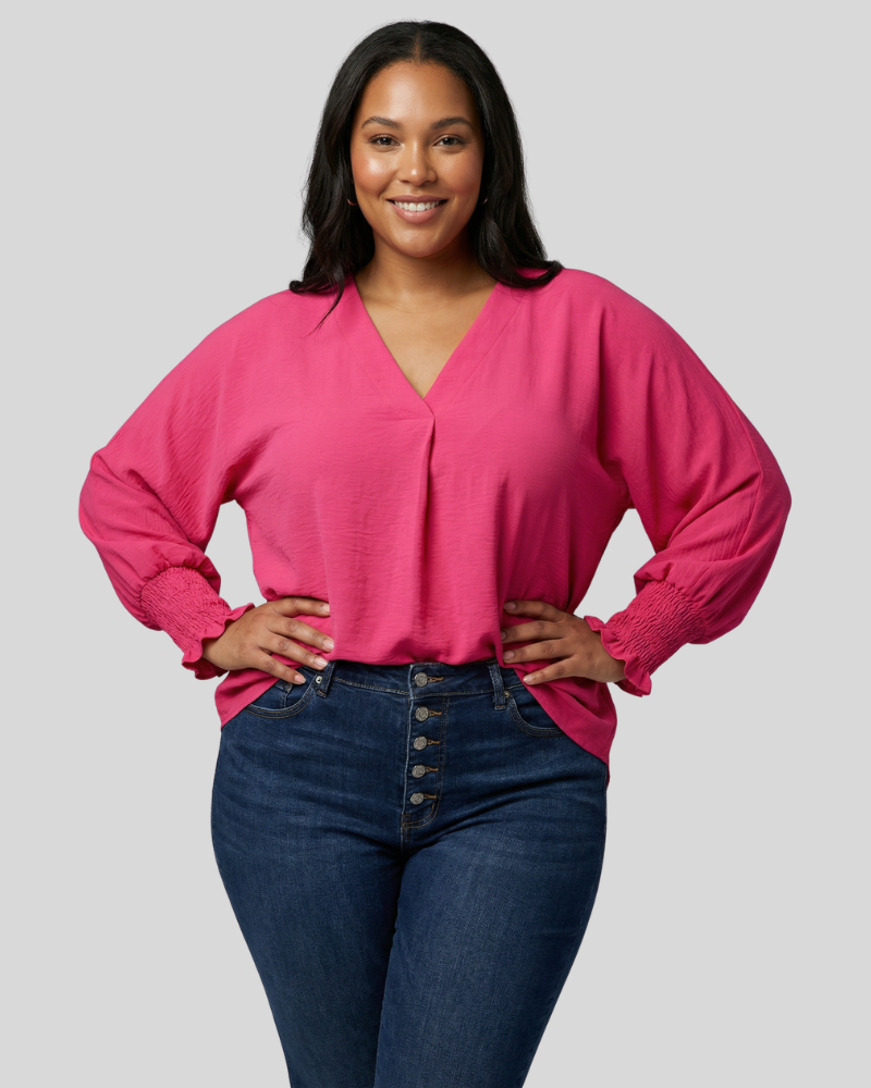 Amy™ - Casual 3/4 Sleeve V-Neck Loose Fit Blouse