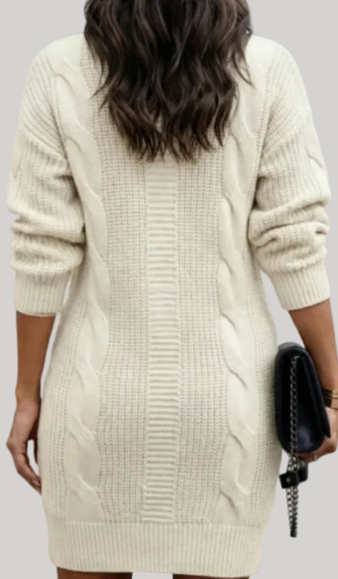 Catherine - Cozy Knit Turtleneck Sweater Dress