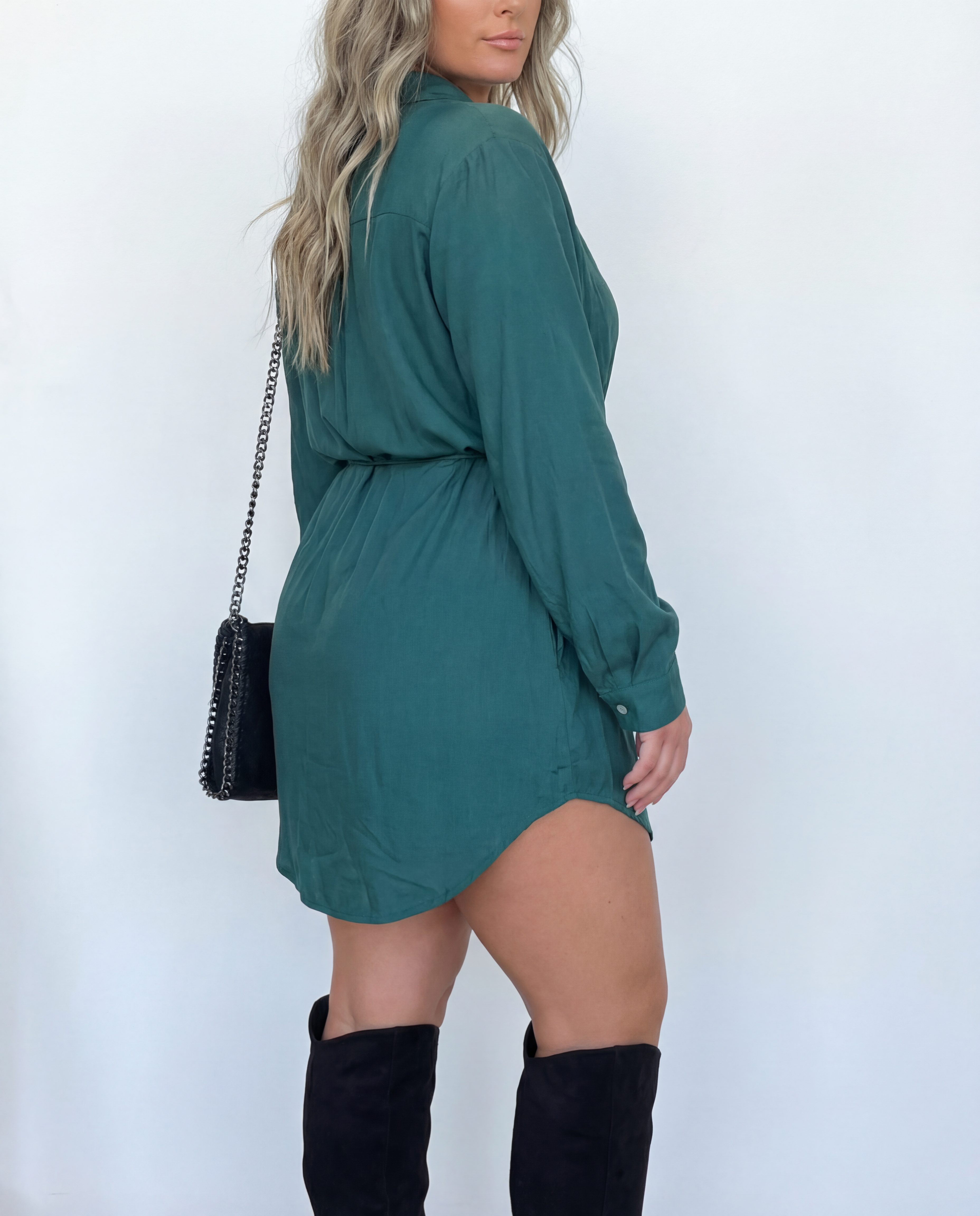 Essential Satin Shirt Dress