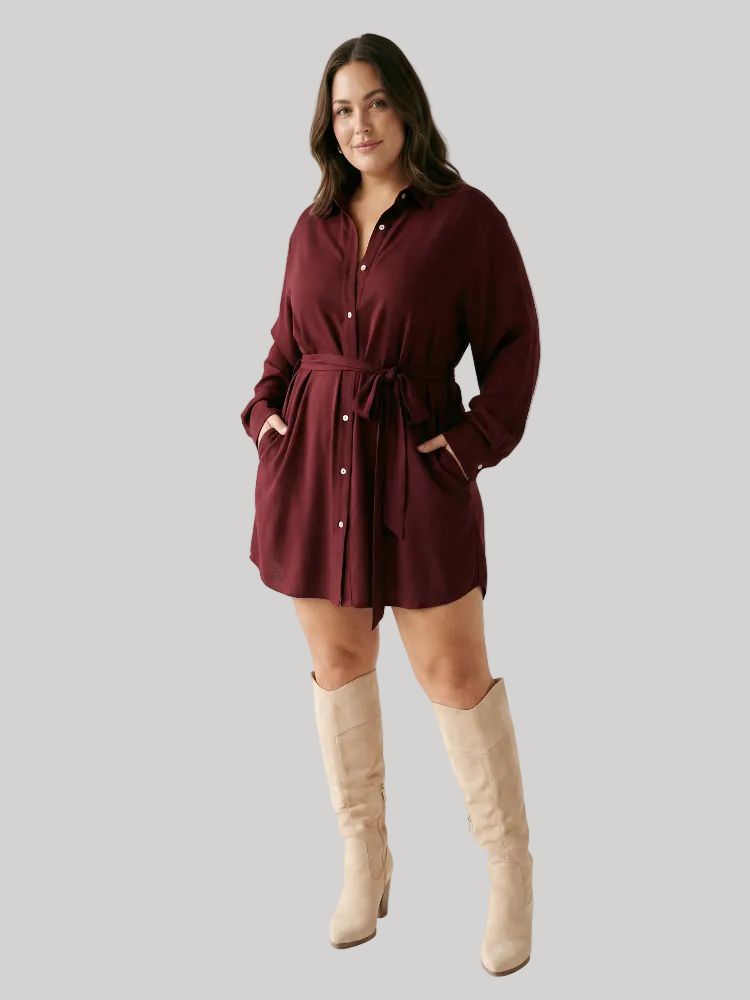 Essential Satin Shirt Dress