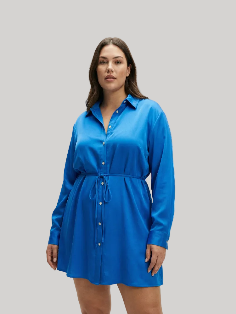 Essential Satin Shirt Dress