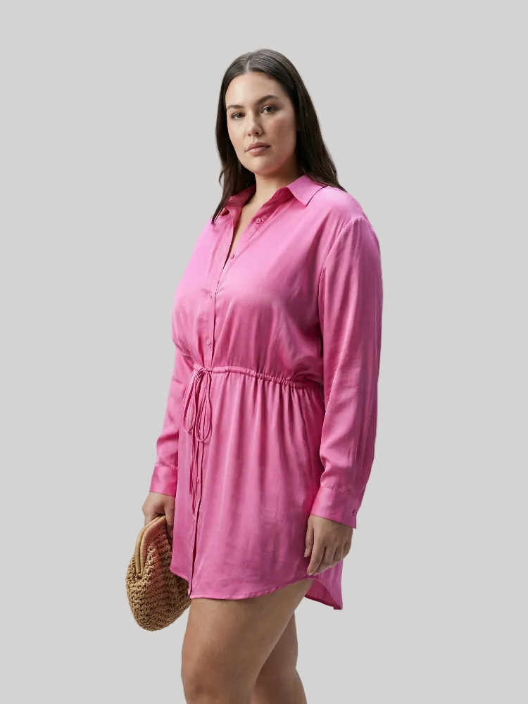 Essential Satin Shirt Dress