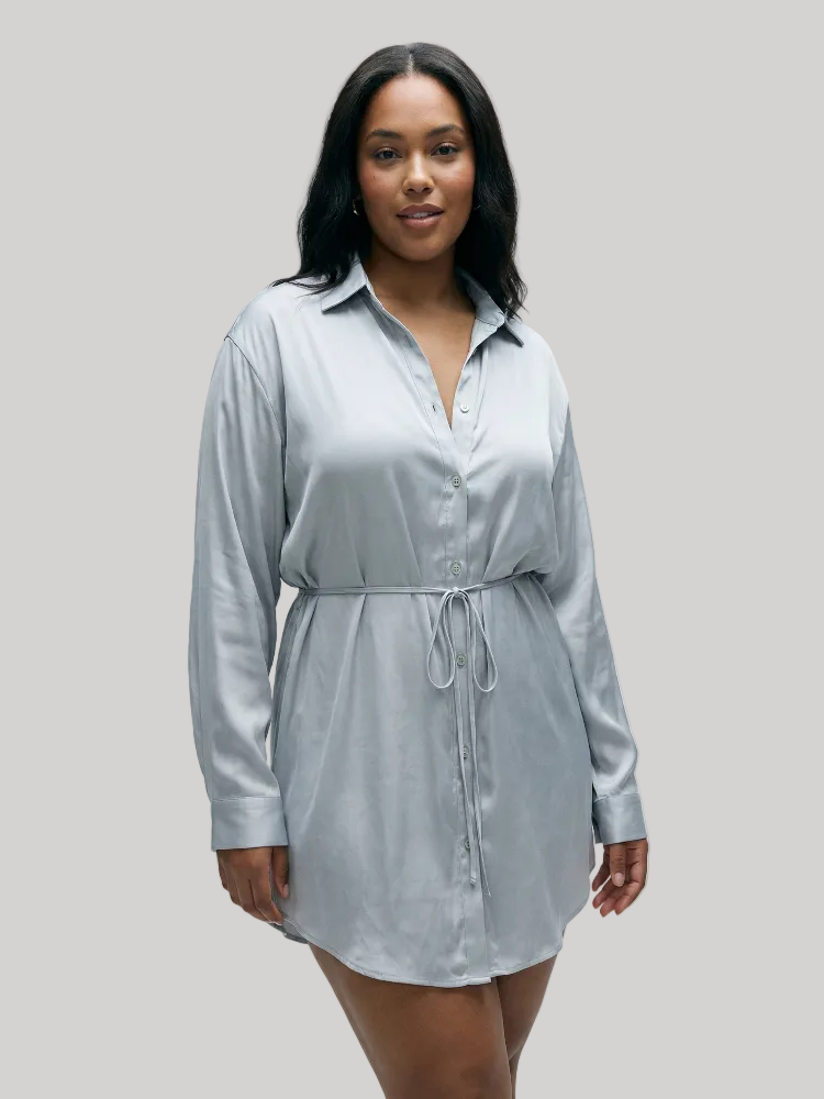 Essential Satin Shirt Dress