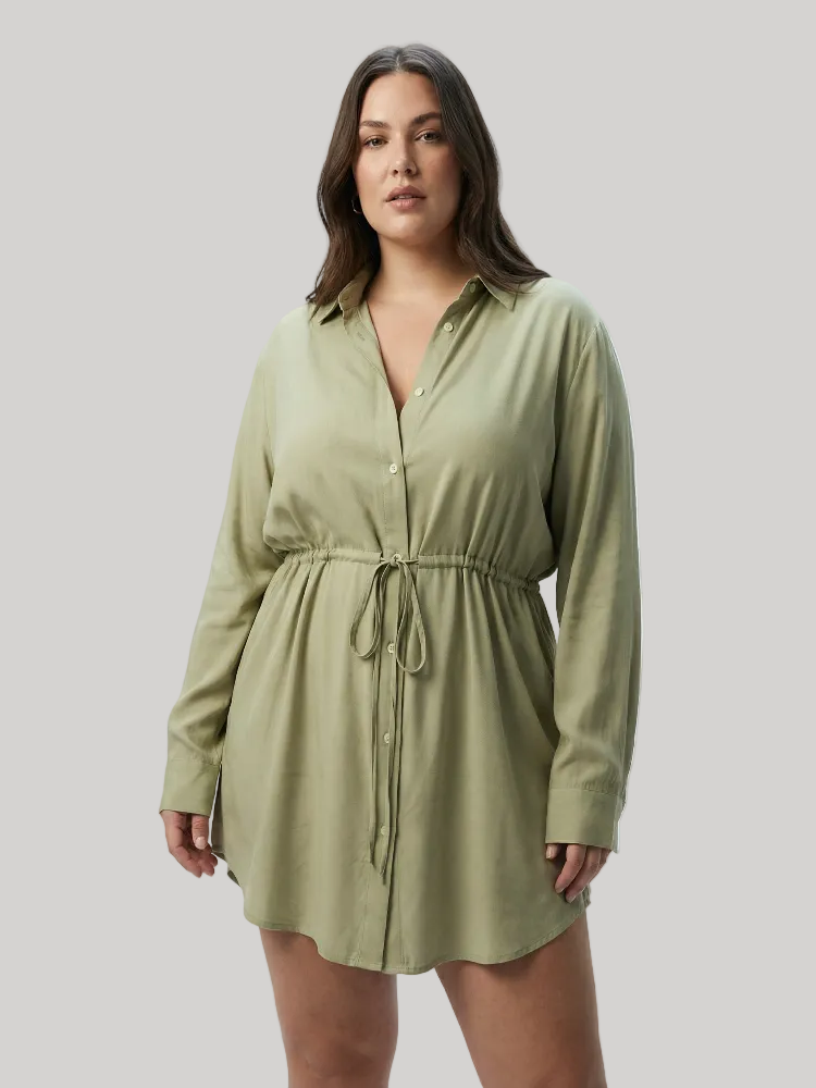 Essential Satin Shirt Dress