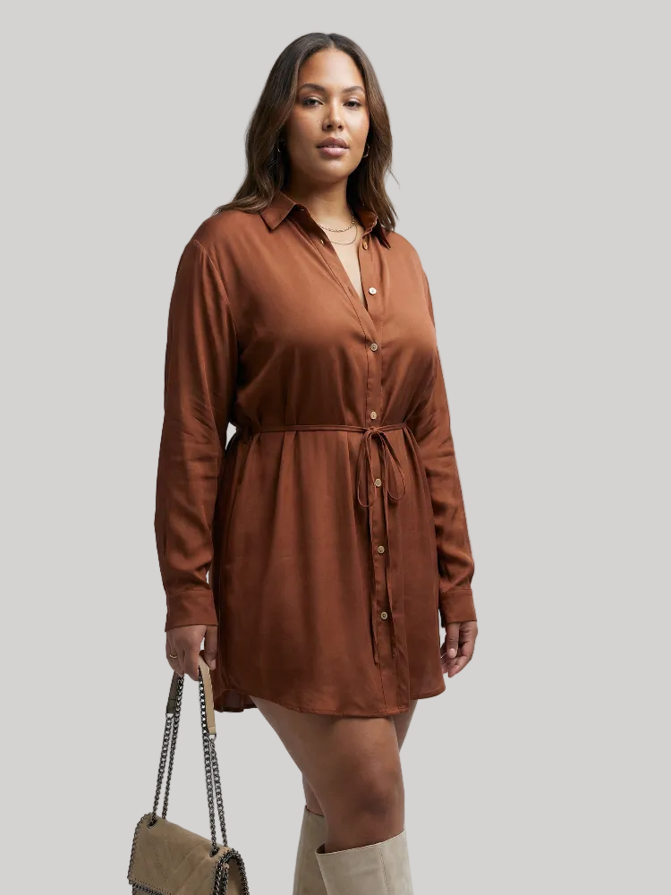 Essential Satin Shirt Dress