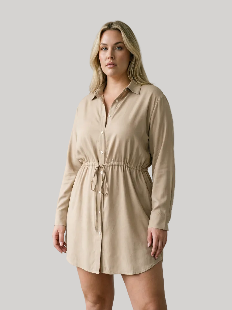 Essential Satin Shirt Dress