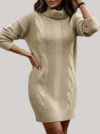 Catherine - Cozy Knit Turtleneck Sweater Dress