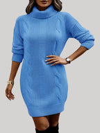 Catherine - Cozy Knit Turtleneck Sweater Dress